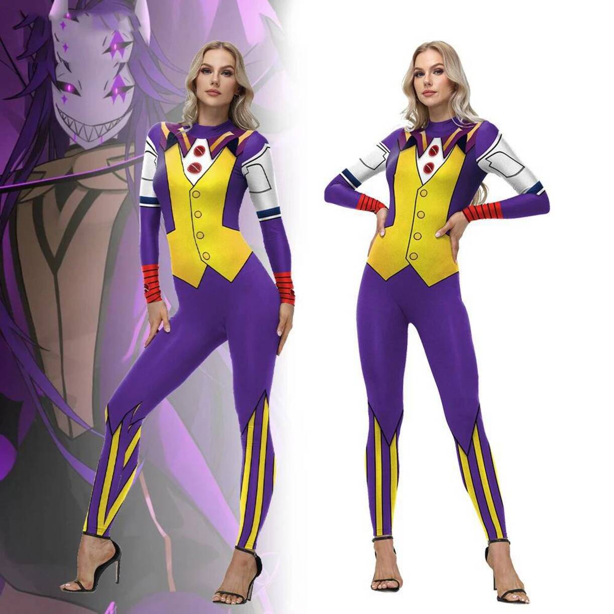 Anime Cosplay Bodysuit - Anime Acg Women Cosplay Pierrot Jumpsuit