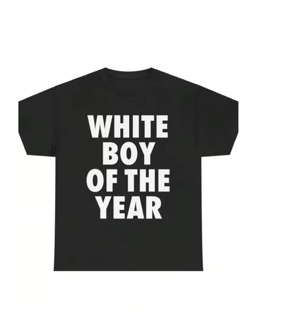 White Boy of The Year Text T-S - огляд і ціна Anime Cosplay Meme