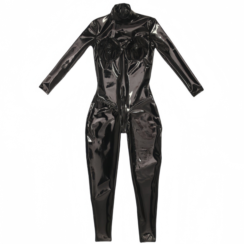Women Sexy Black Shiny PU Leat - огляд і ціна Anime Cosplay Bodysuit