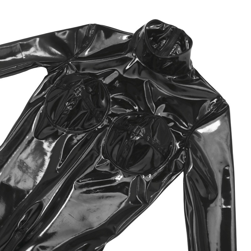 Women Sexy Black Shiny PU Leat - огляд і ціна Anime Cosplay Bodysuit